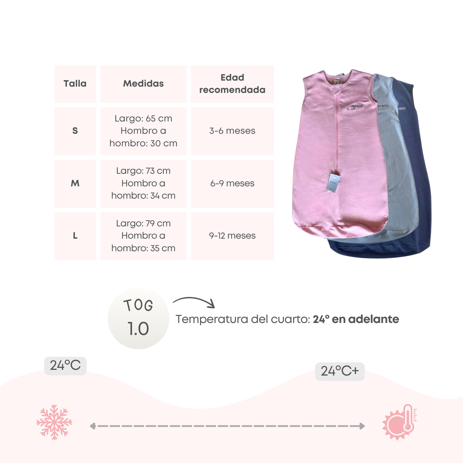 Saquito Sleeper Algodón 3-12 meses