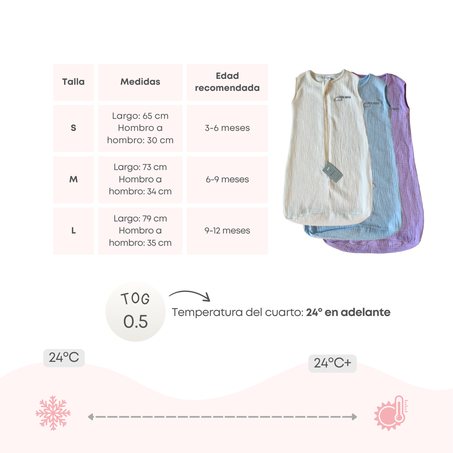 Saquito Swaddle Muselina 0-3 meses
