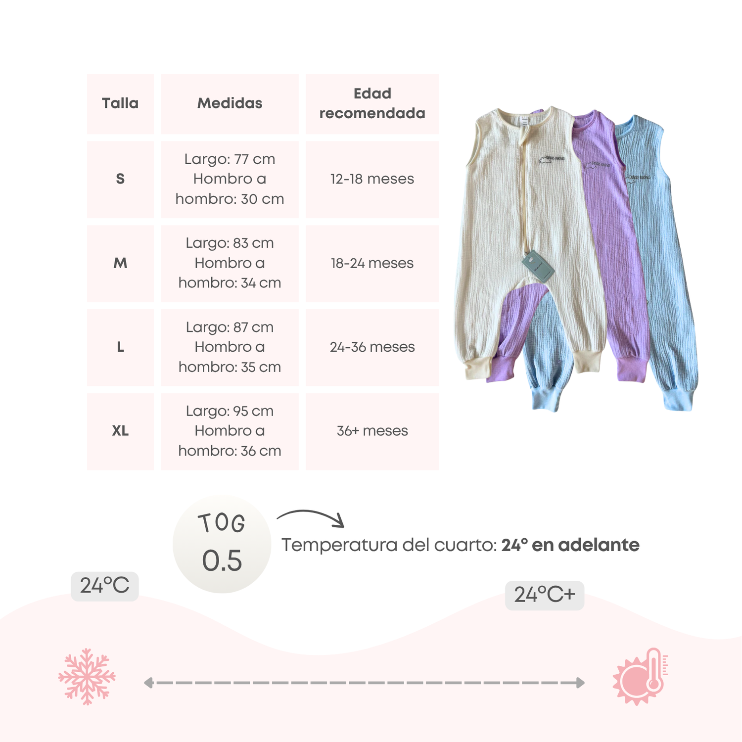 Saquito Toddler Muselina 12 meses - 3 años